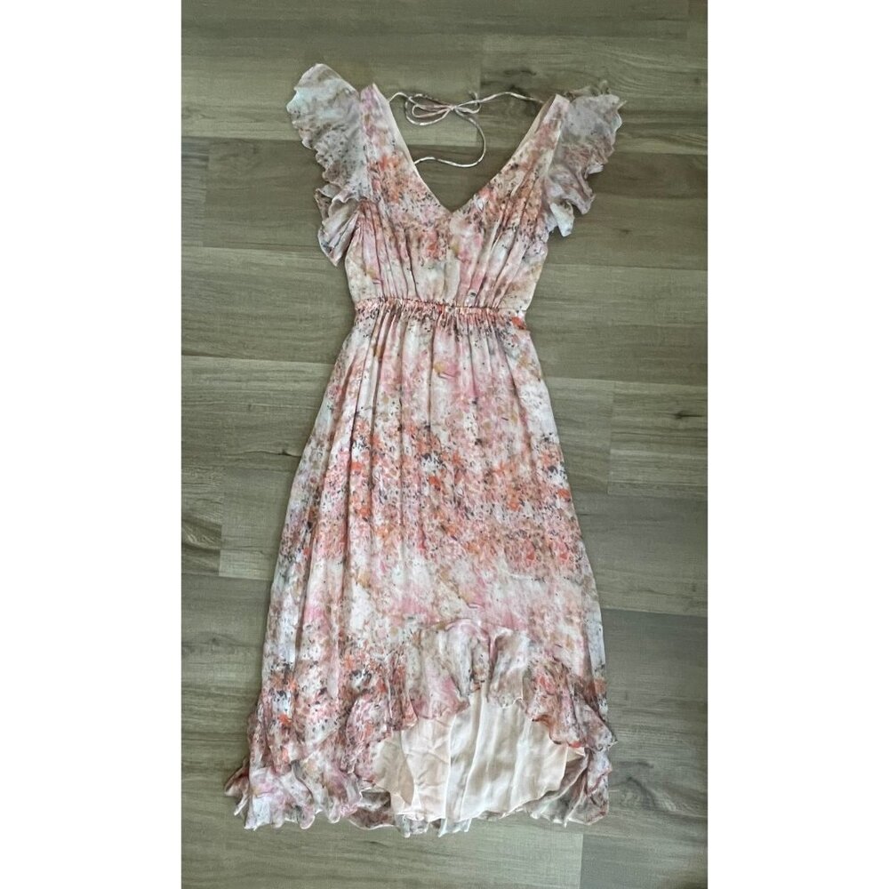 Anthropologie Floral Ruffle Sleeve Maxi Dress - Size XS